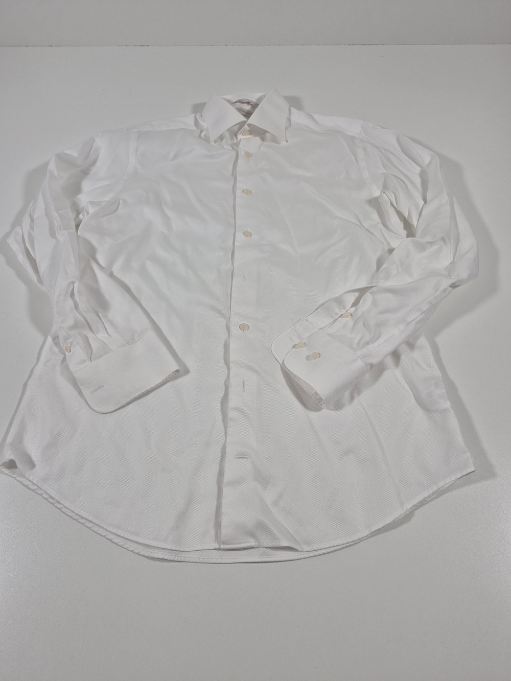 Suitsupply Dress Shirt Mens 15 3/4th 40 White Solid Traveller Slim Fit Cotton